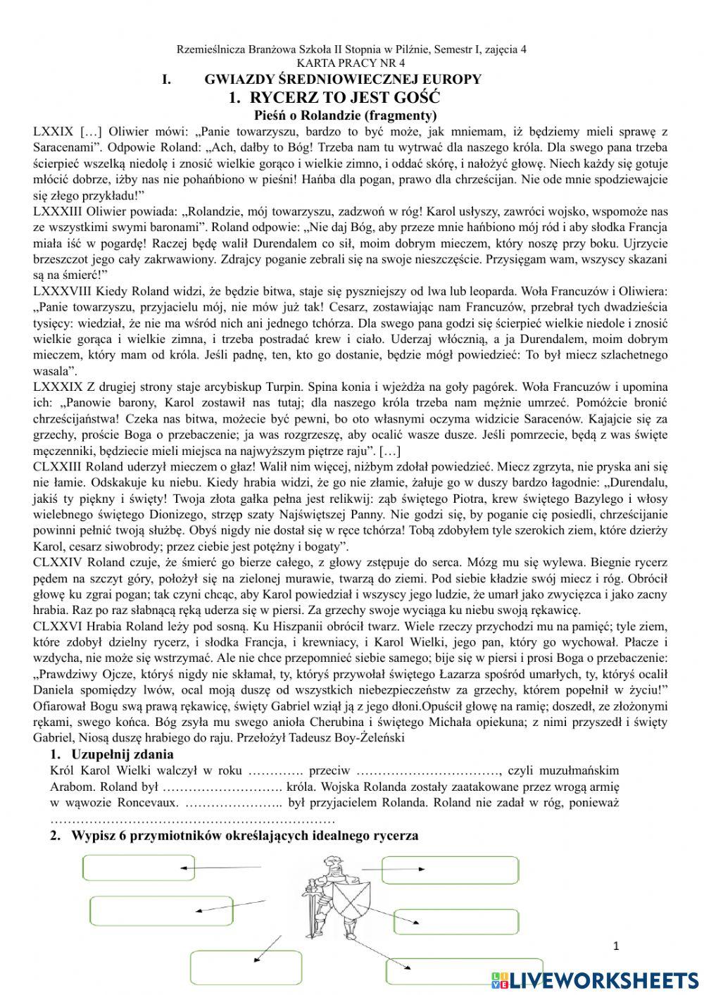 Rzemieślnicza Branżowa szkoła II Stopnia w Pilźnie, semestr I, zajęcia 4