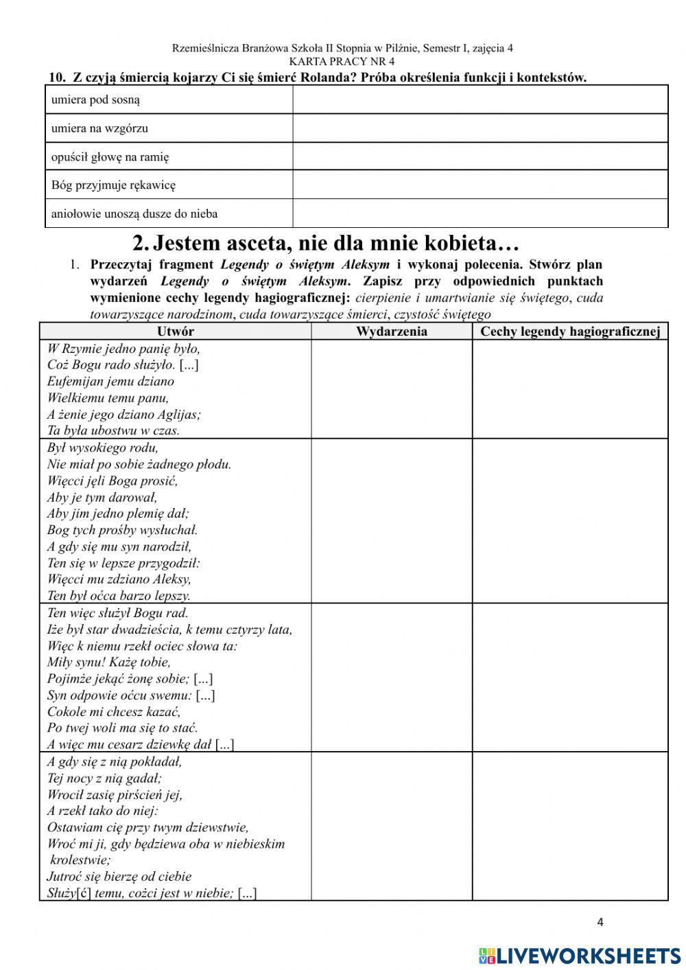 Rzemieślnicza Branżowa szkoła II Stopnia w Pilźnie, semestr I, zajęcia 4