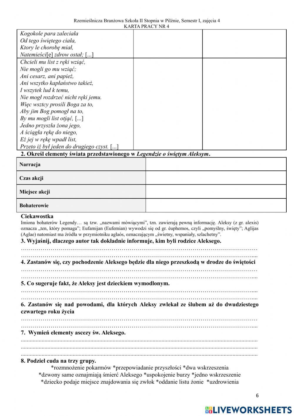 Rzemieślnicza Branżowa szkoła II Stopnia w Pilźnie, semestr I, zajęcia 4