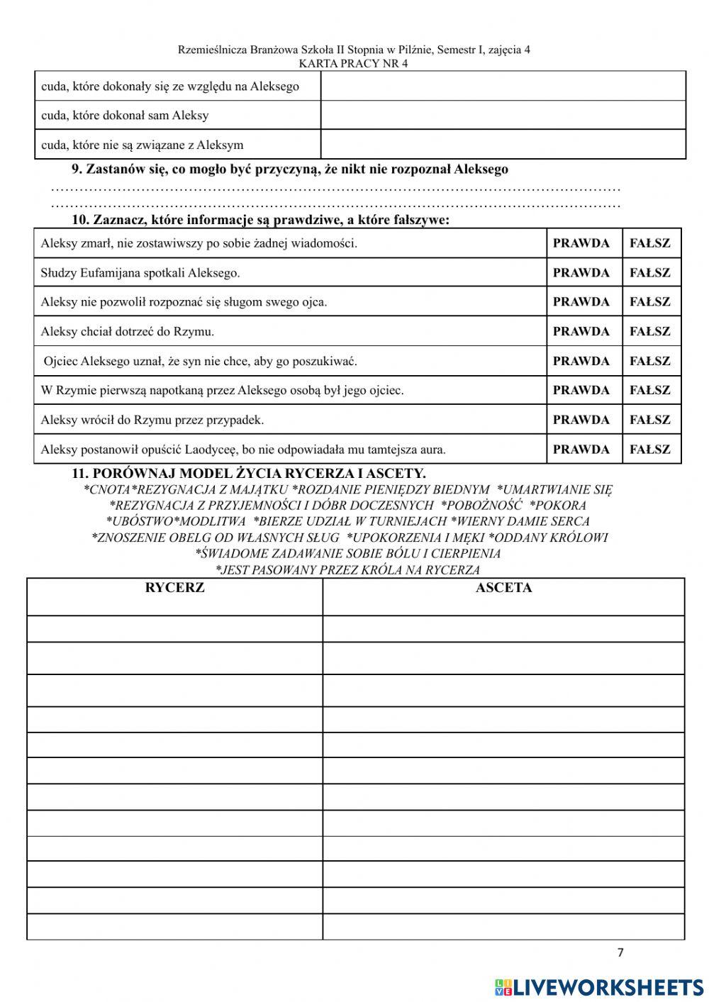 Rzemieślnicza Branżowa szkoła II Stopnia w Pilźnie, semestr I, zajęcia 4