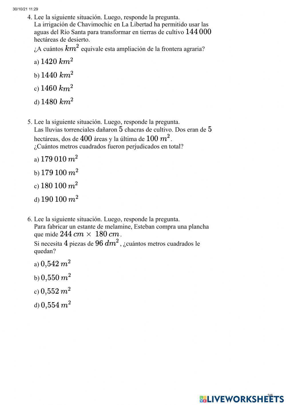 Actividad de unidades de superficie