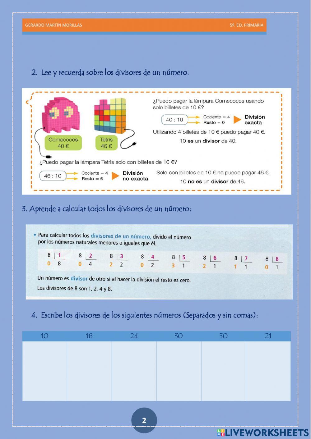 Numeración. Ficha 6.