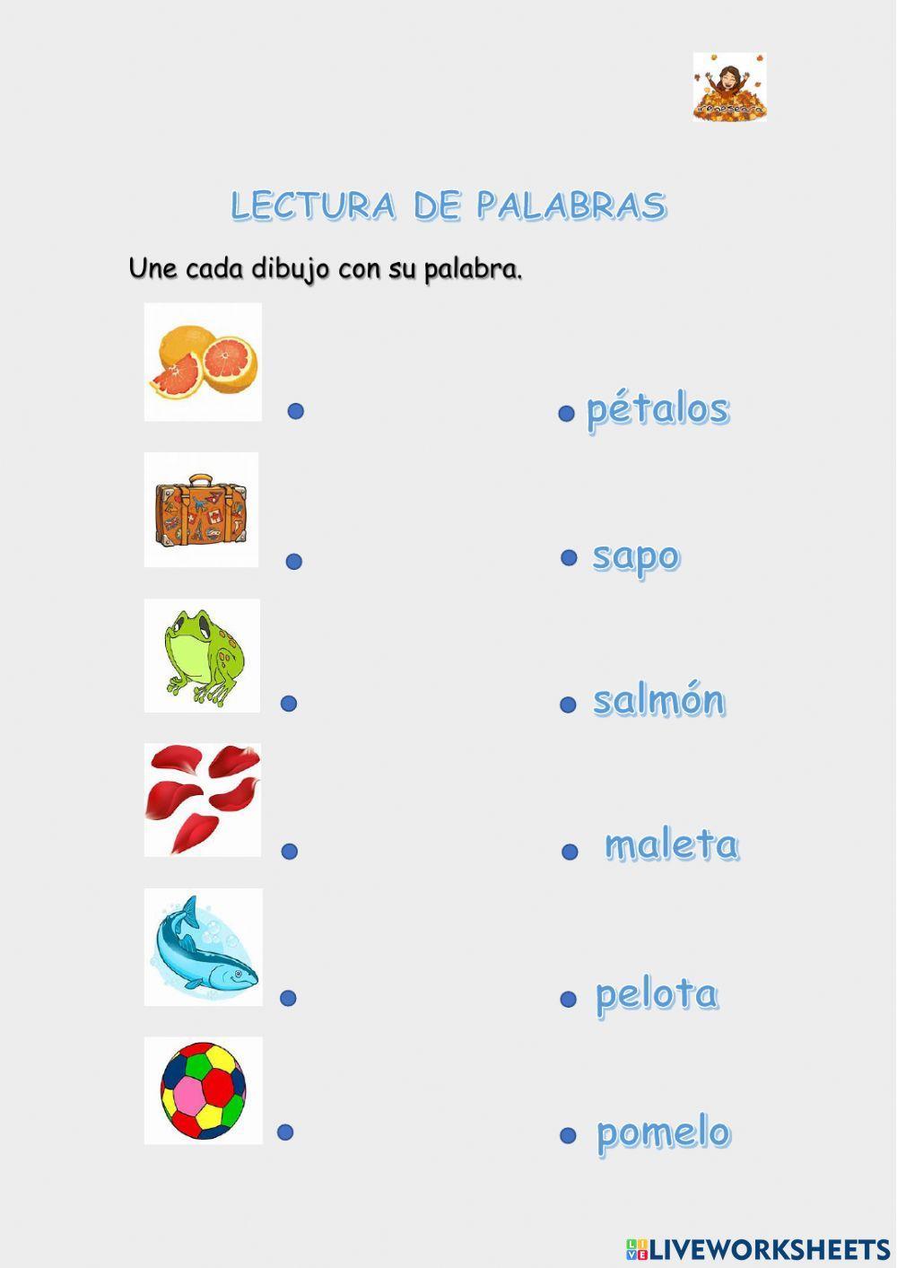 Lectura de palabras sonidos L,P,M,S,T