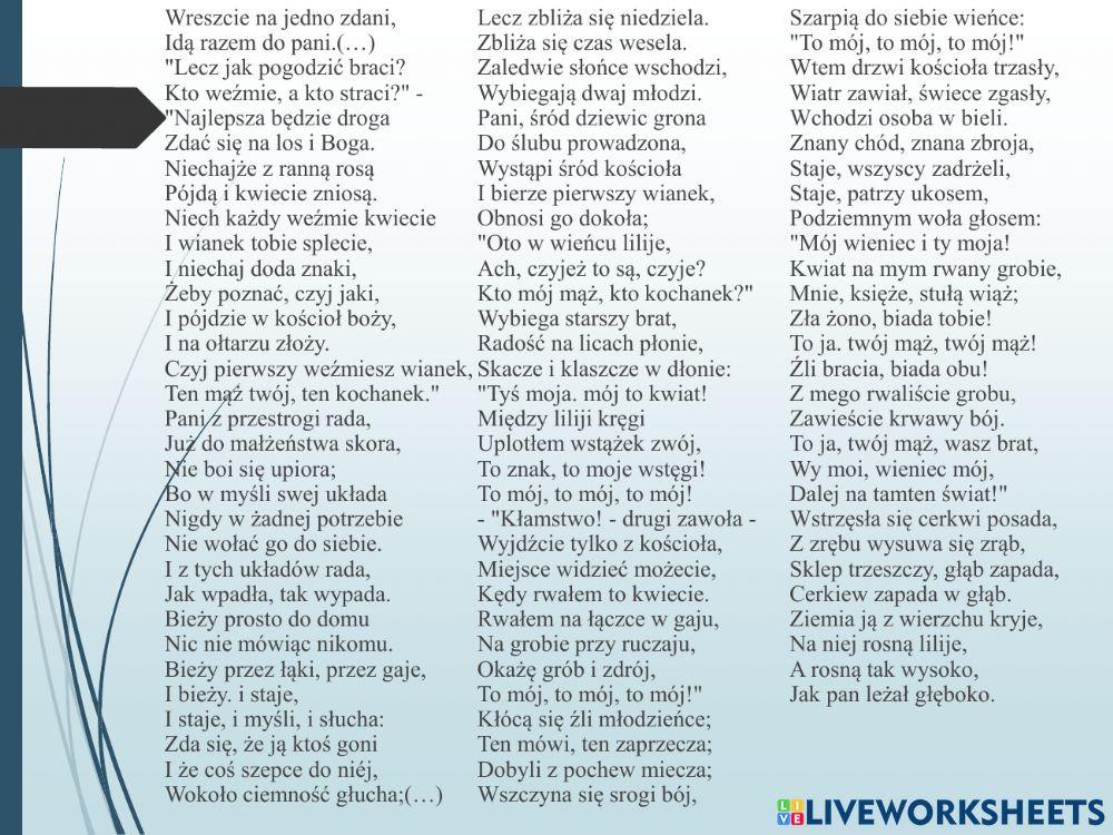 Adam Mickiewicz -Lilie-