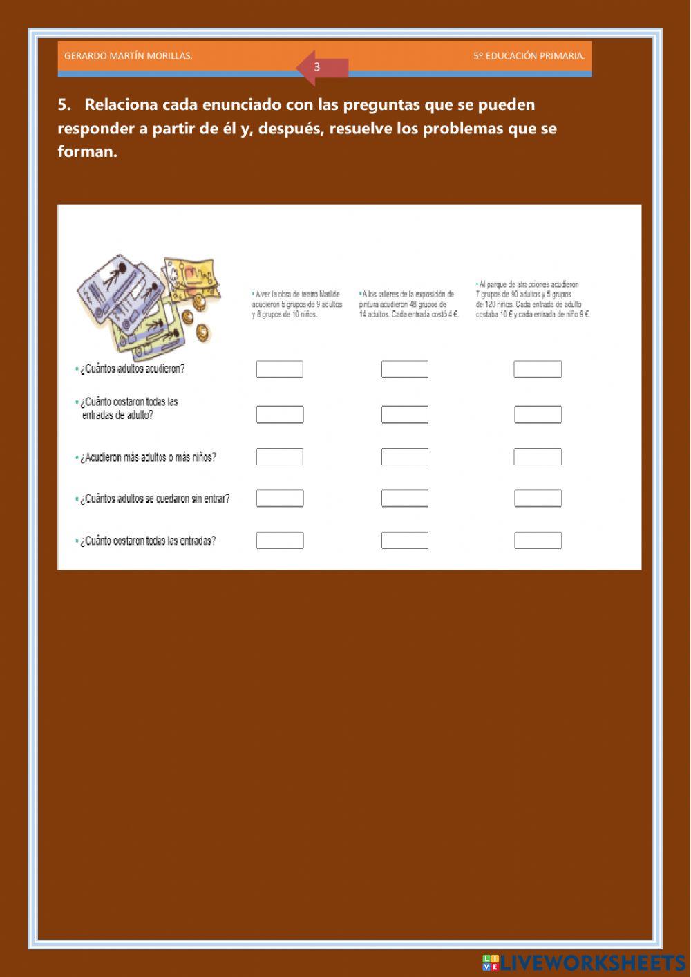 Resolución de problemas. Ficha 9.