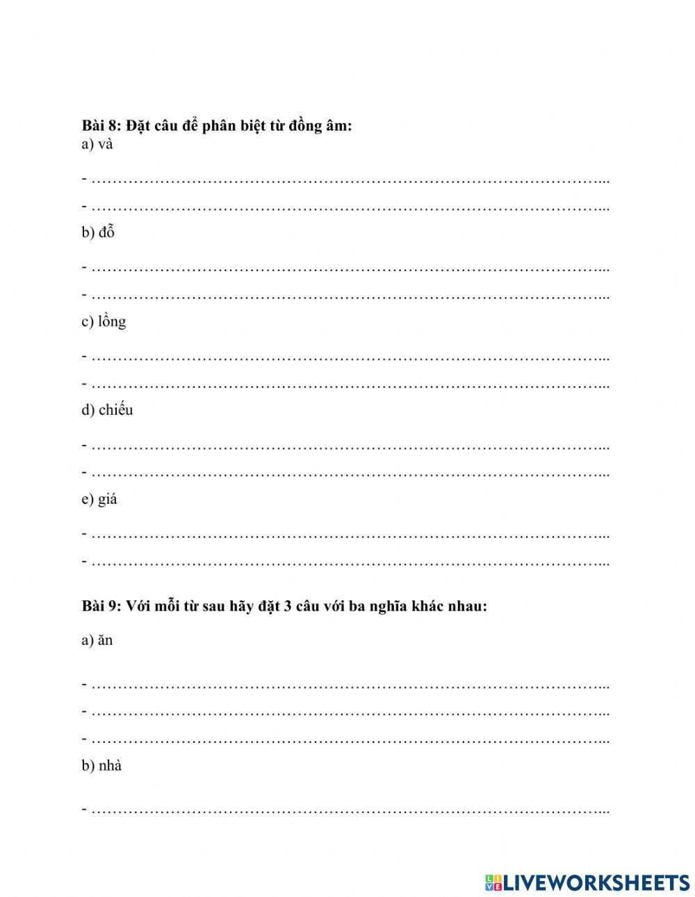 Đề cương ôn tập giữa học kì I Tiếng Việt (tiếp)