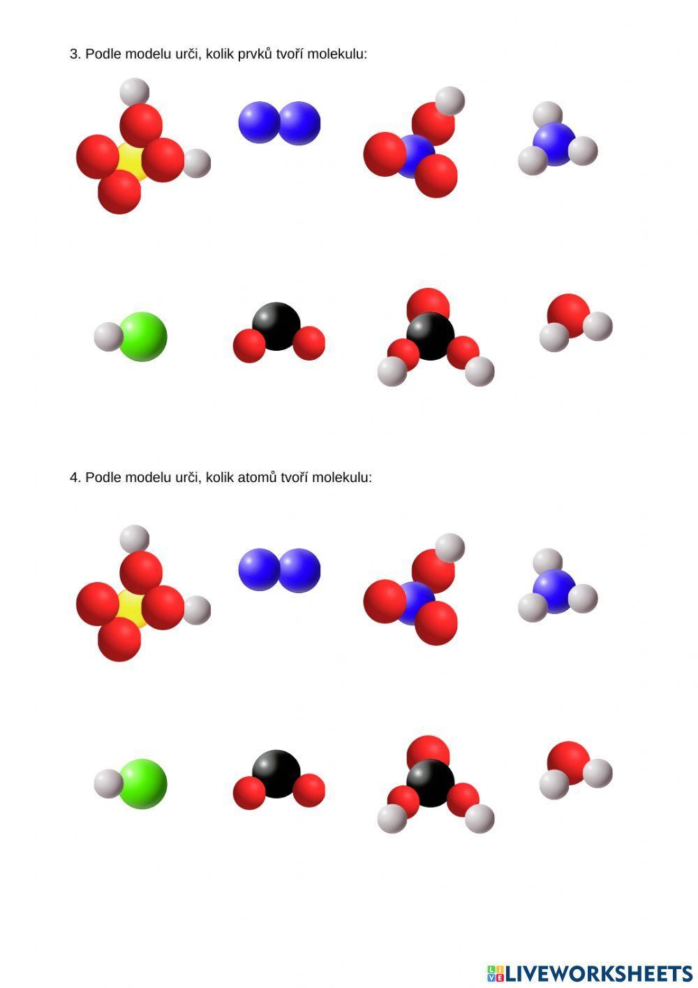 Atom, molekula, prvek, sloučenina