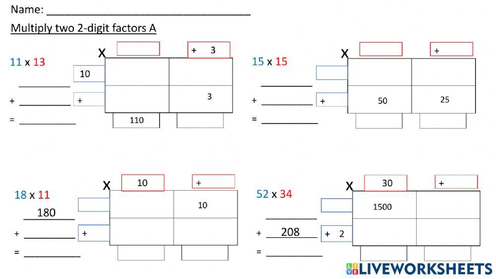 Two 2-digit number multiplication
