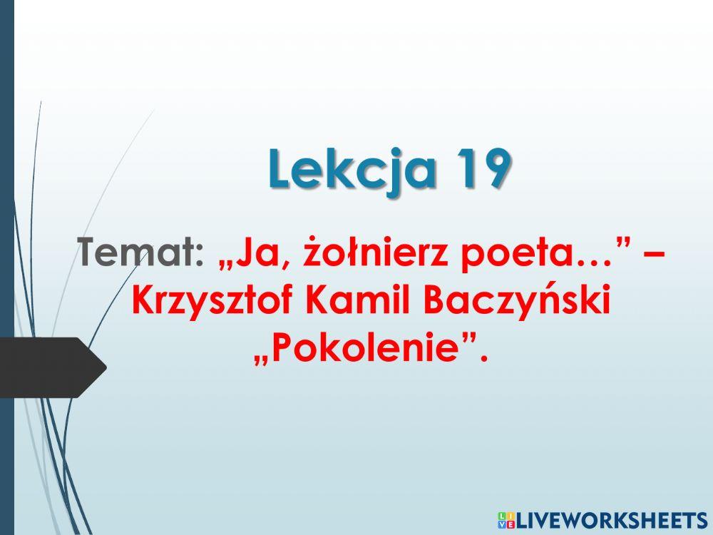 Krzysztof Kamil Baczyński -Pokolenie-