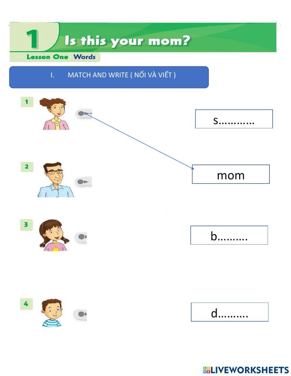 Fam 2 unit 1 lessons 1,2