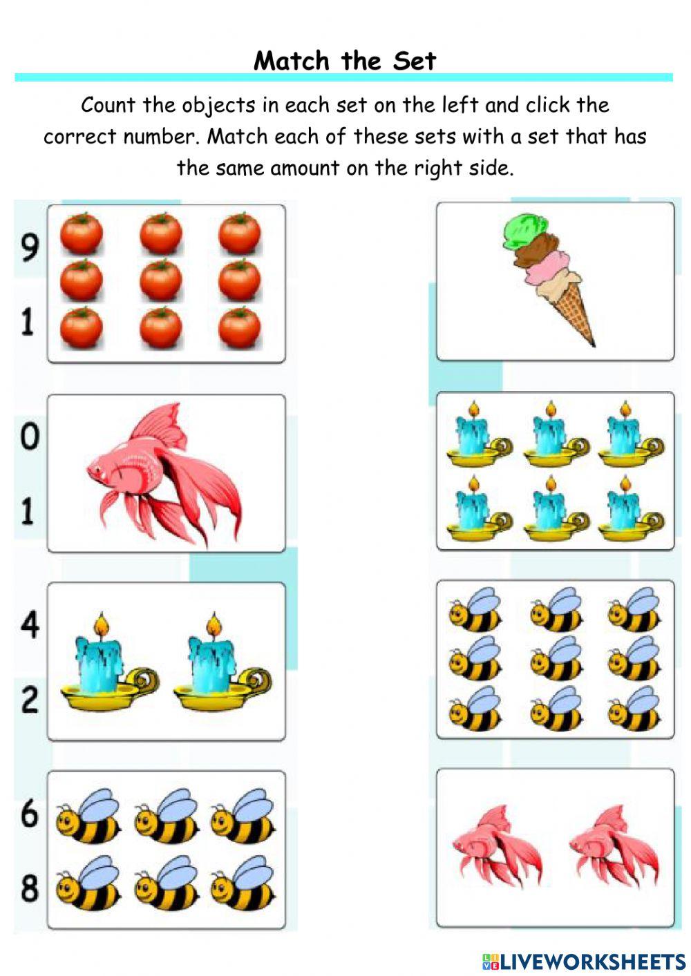 Matching Sets online exercise for | Live Worksheets