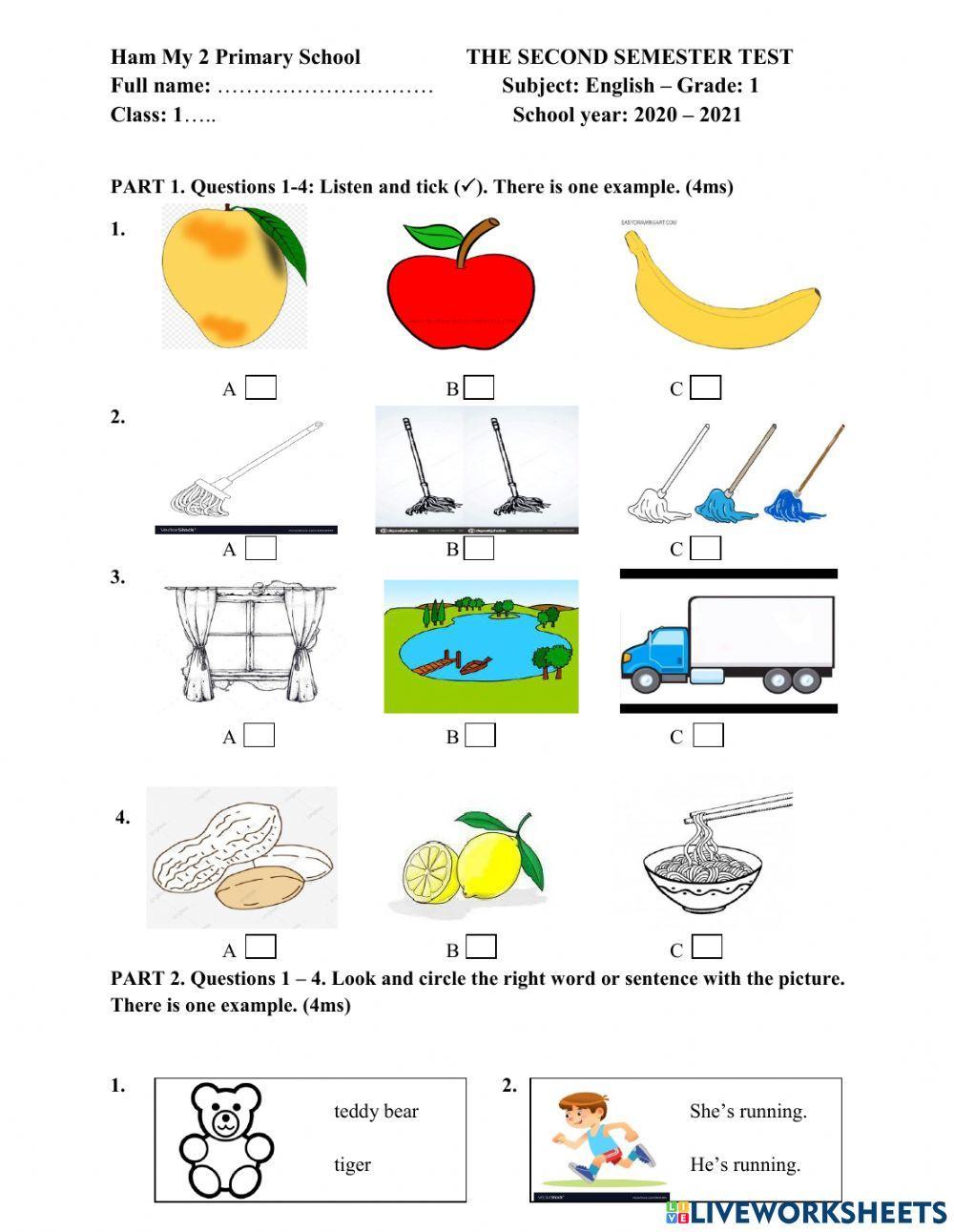 The second semester test