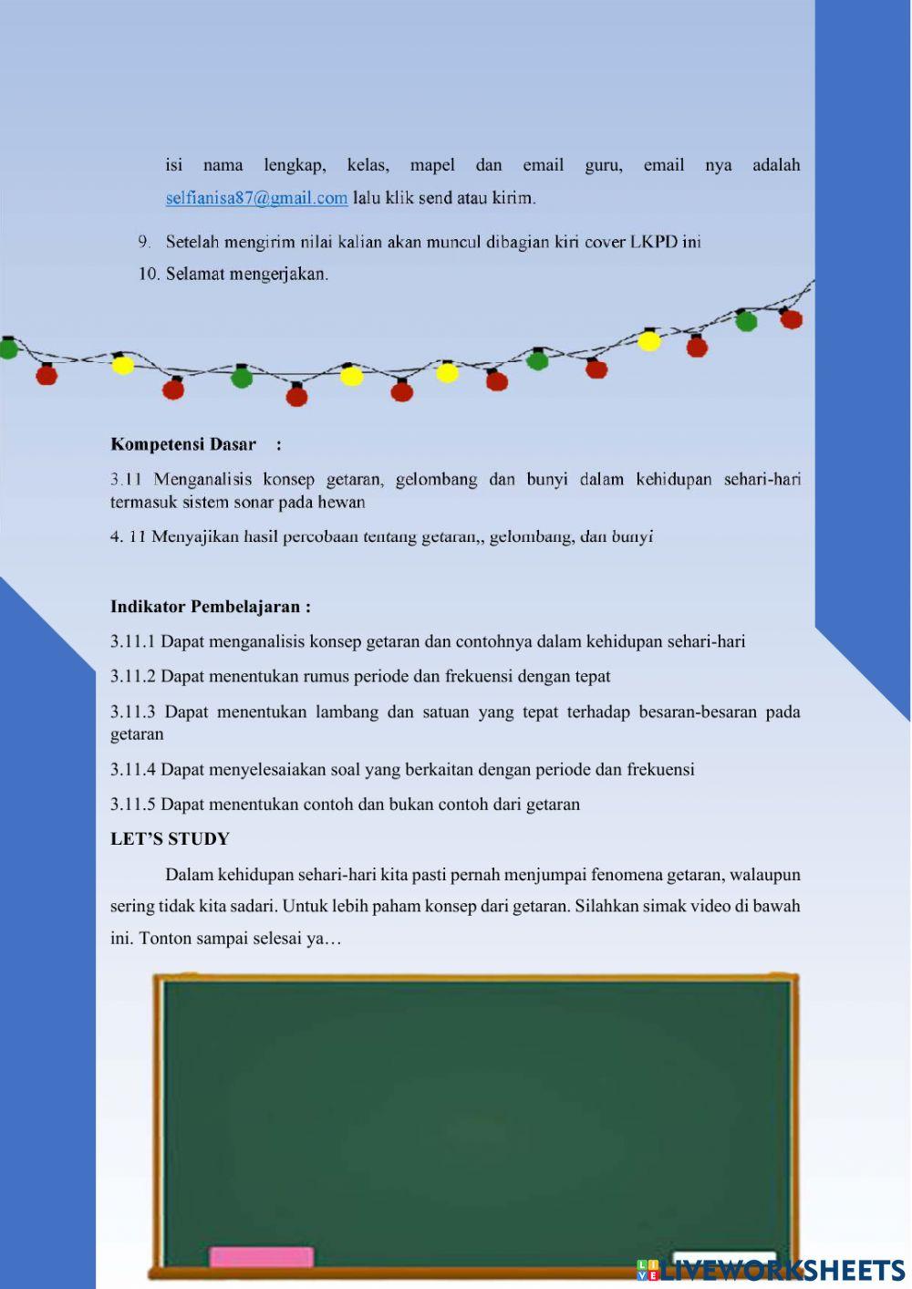 E-LKPD 1 Materi Getaran kelas VIII SMP-MTs