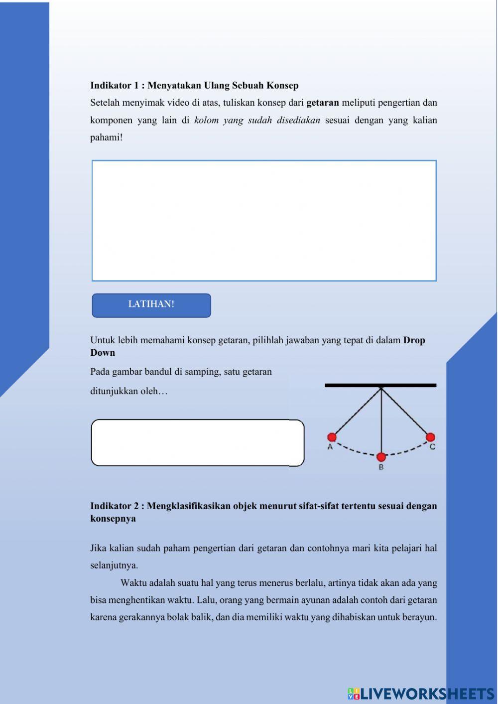 E-LKPD 1 Materi Getaran kelas VIII SMP-MTs