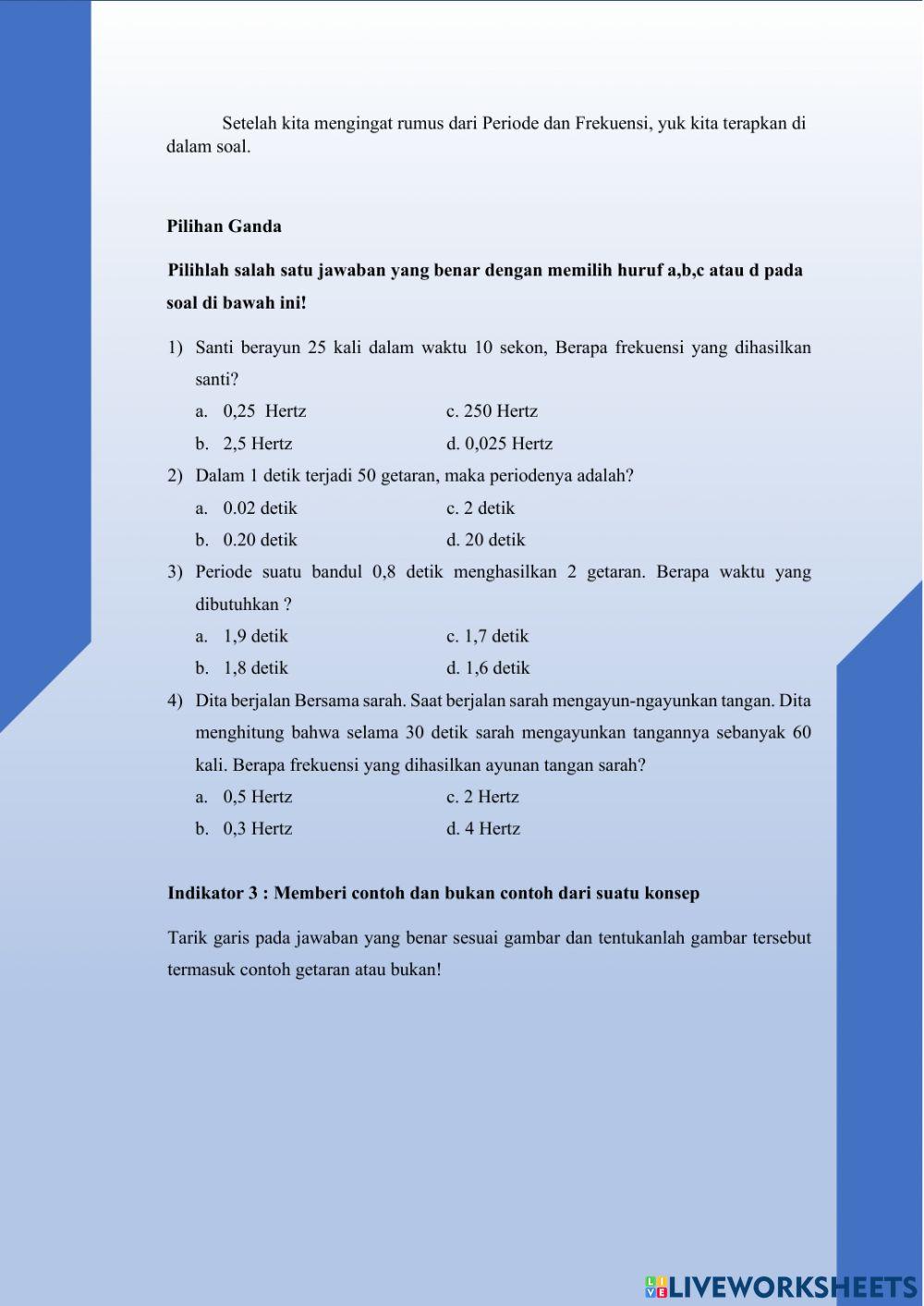 E-LKPD 1 Materi Getaran kelas VIII SMP-MTs