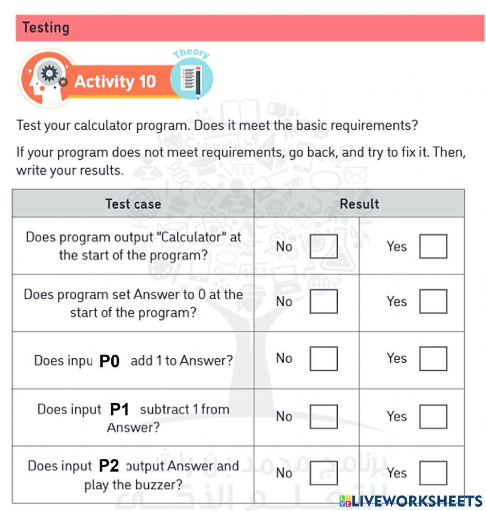 Testing online exercise for | Live Worksheets