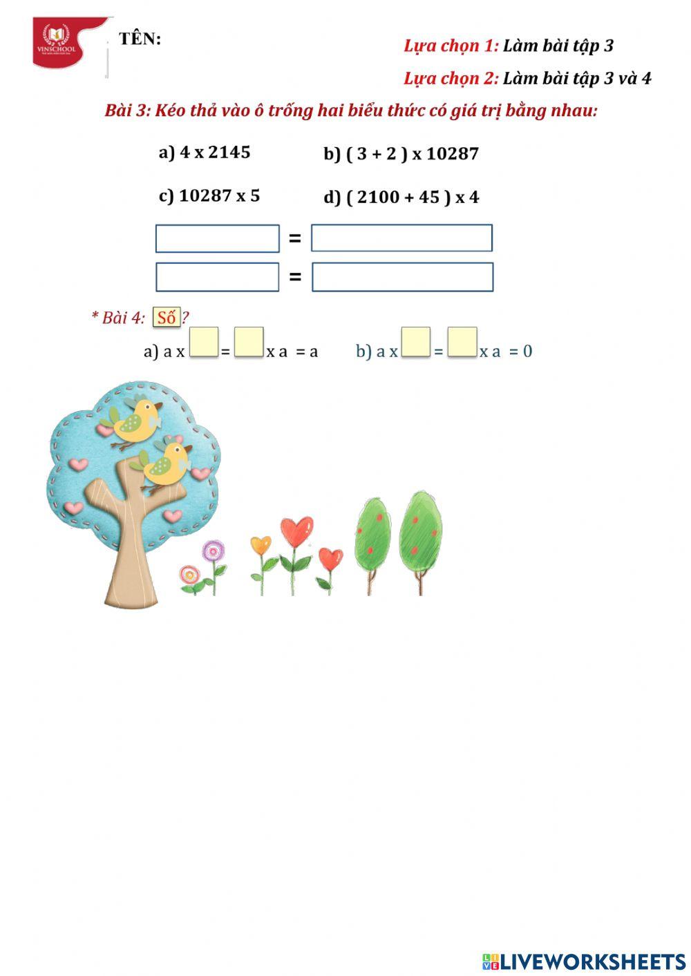 Tính chất giao hoán của phép nhân