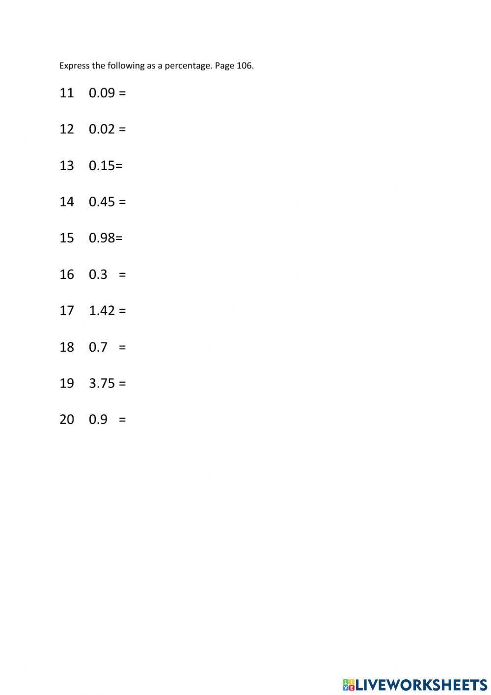 1587672 Percent Jojojo2021 Liveworksheets 1587672 Percent Jojojo2021 Liveworksheets