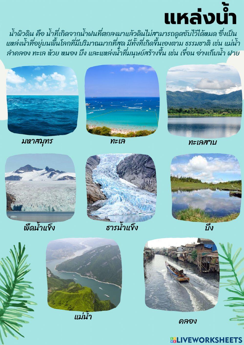 ใบความรู้ แหล่งน้ำ