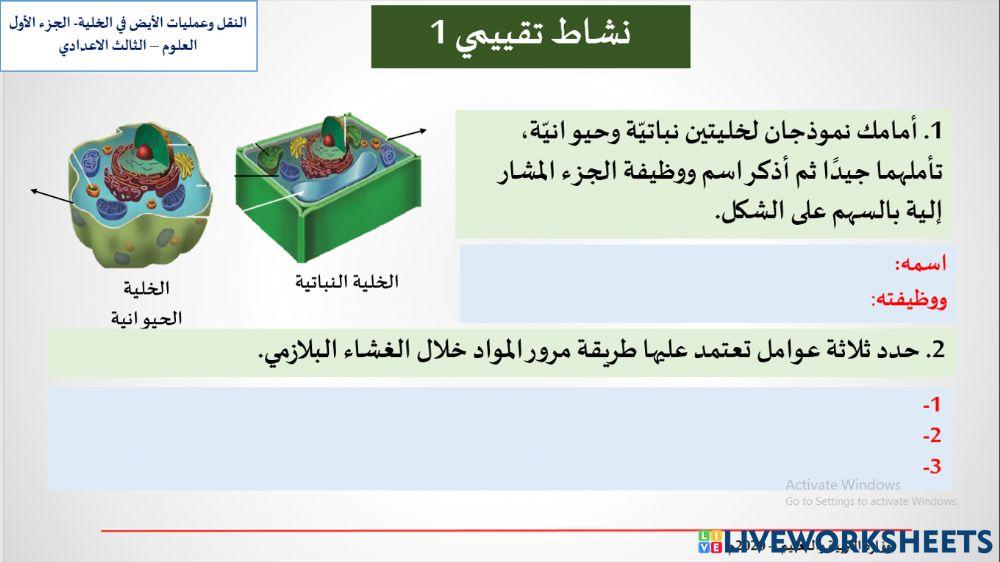 عوامل مرور المواد عبر الغشاء البلازمي