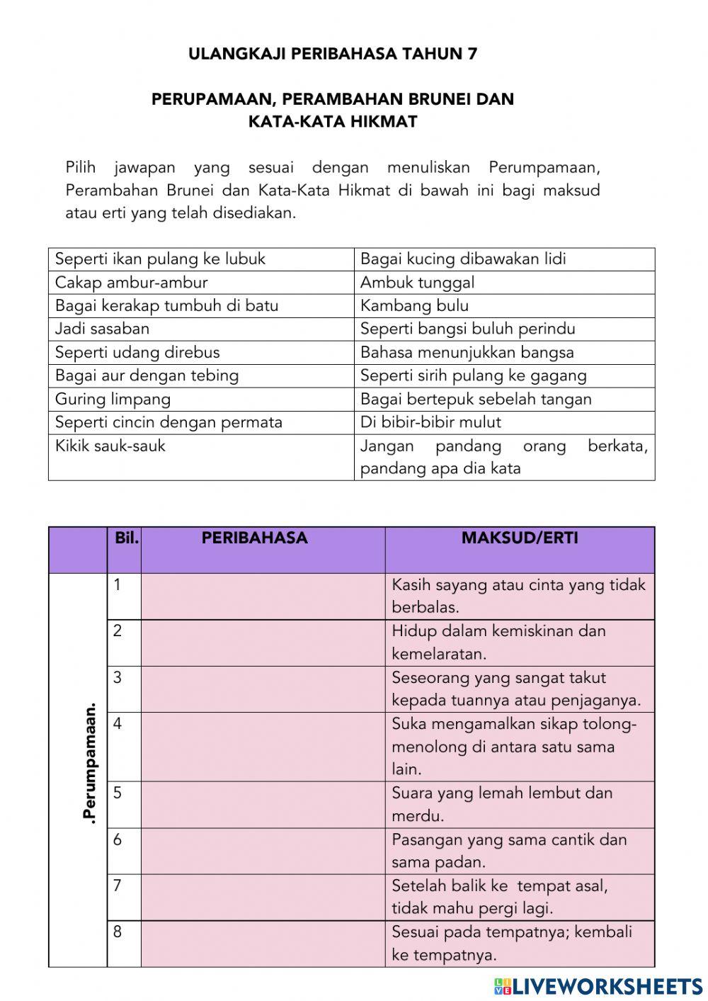 Peribahasa tahun 7
