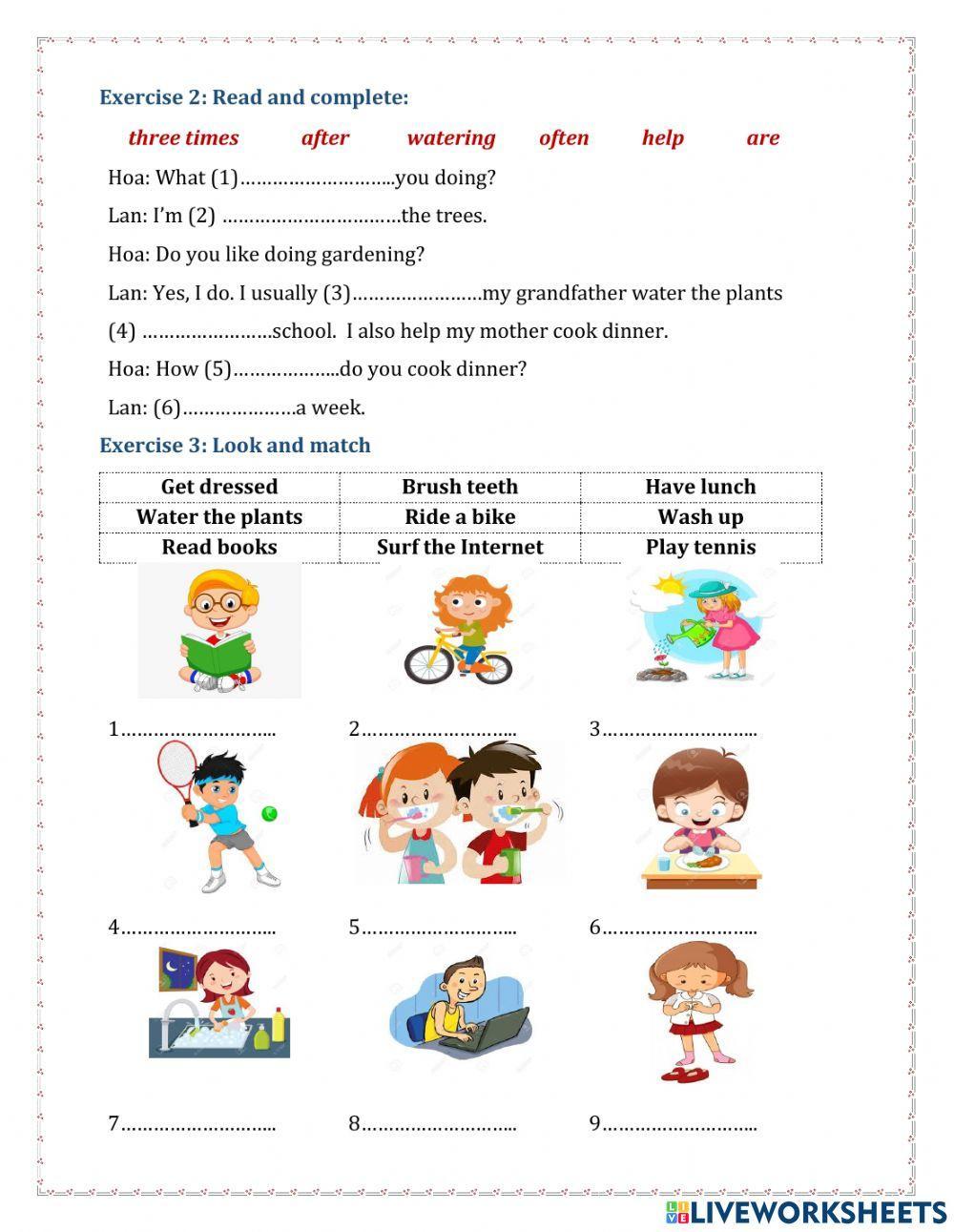 Unit 2: i alwáy get up eảly. how about you?