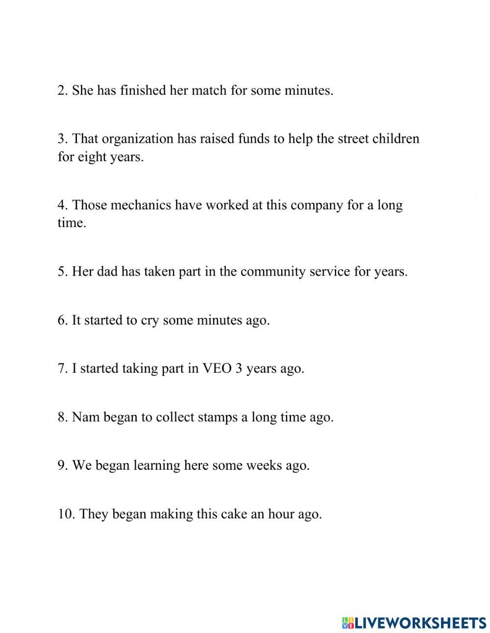 Rewrite past simple and present perfect