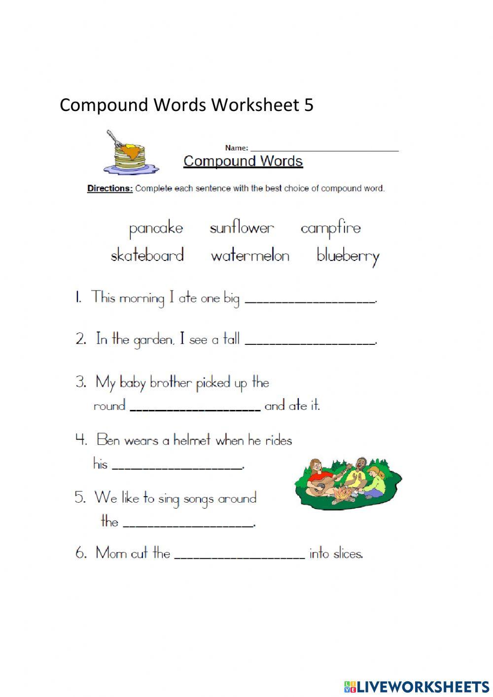 Compound Words Worksheet 5