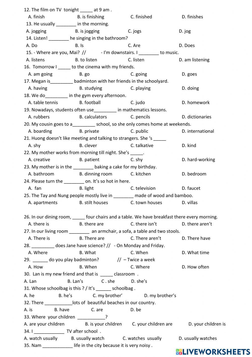 G6-Review for mid term test