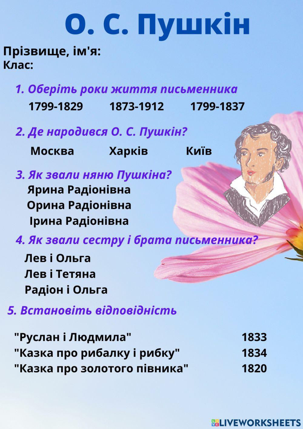 Пушкін О.С. Вступ до поеми -Руслан і Людмила-