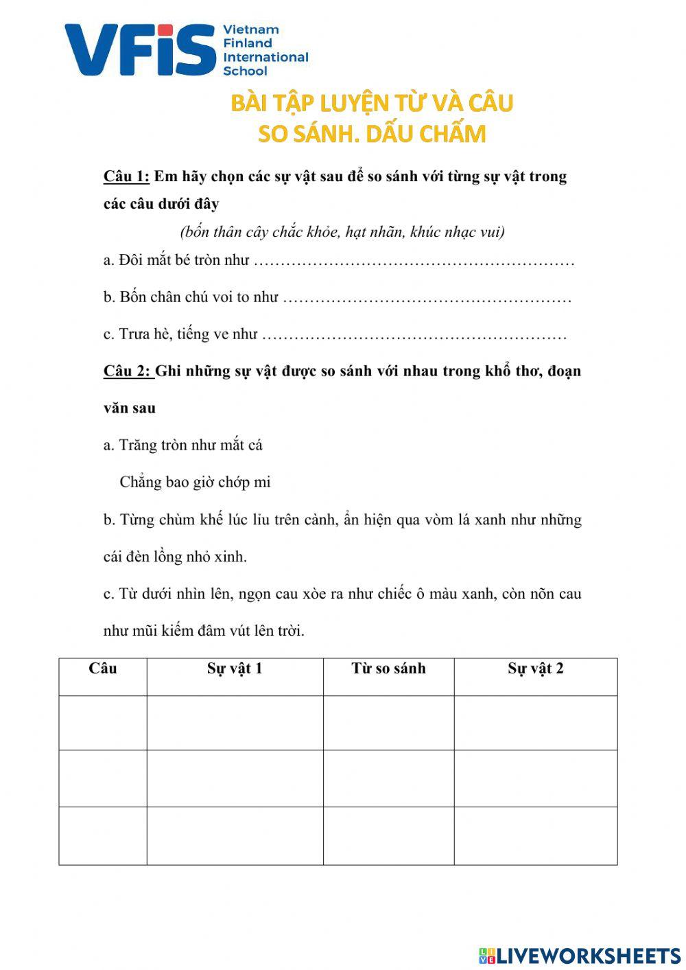 Bài tập LTVC 2 (tuần 9)