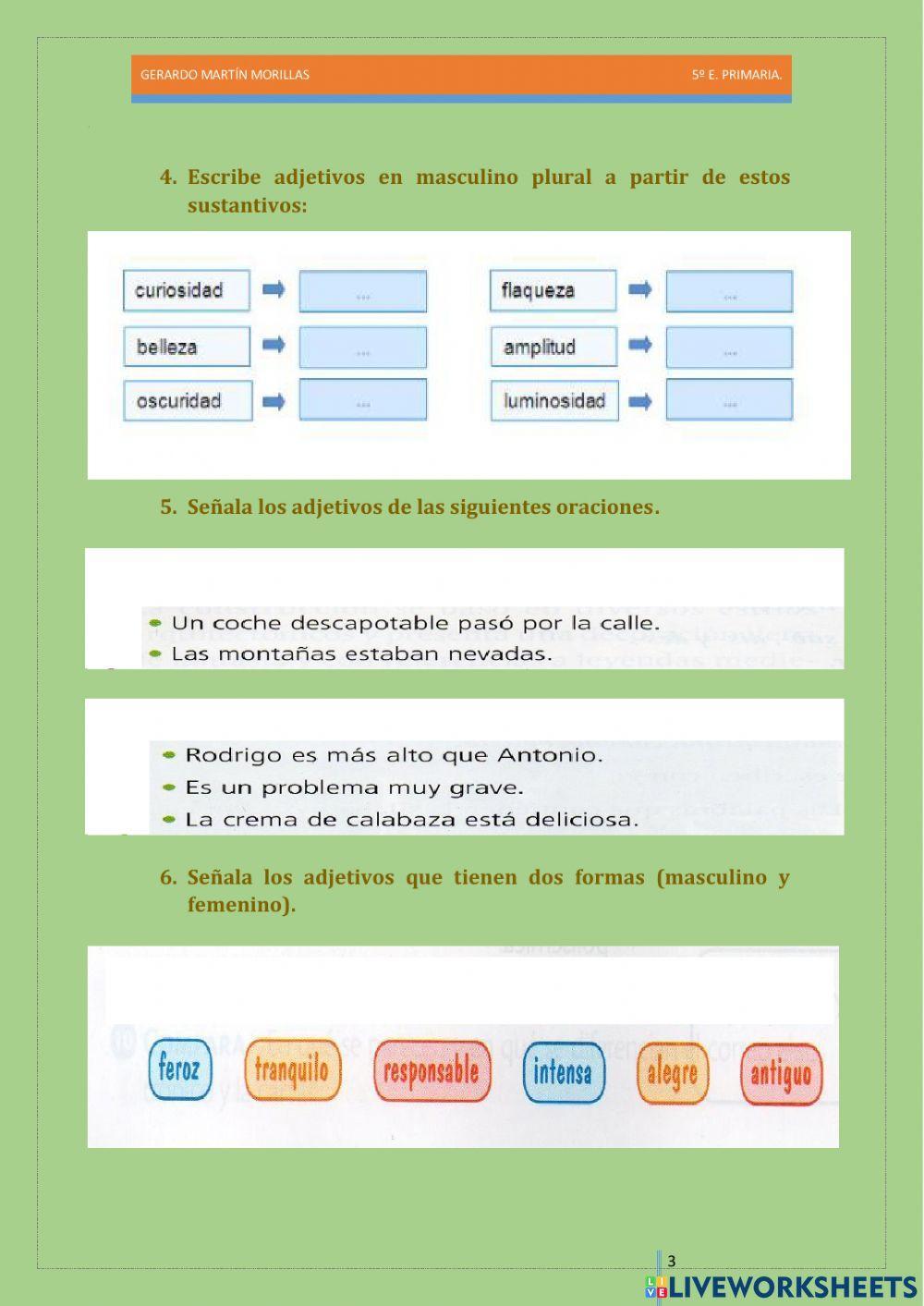 Taller de gramática. Ficha 3.