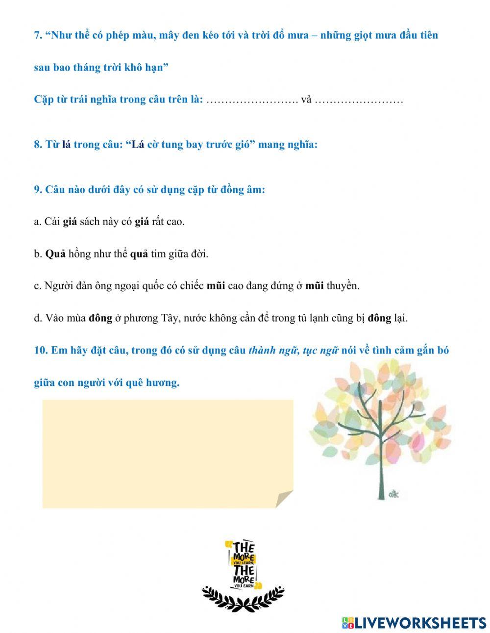 Bt ôn tuần 7 - thứ năm o