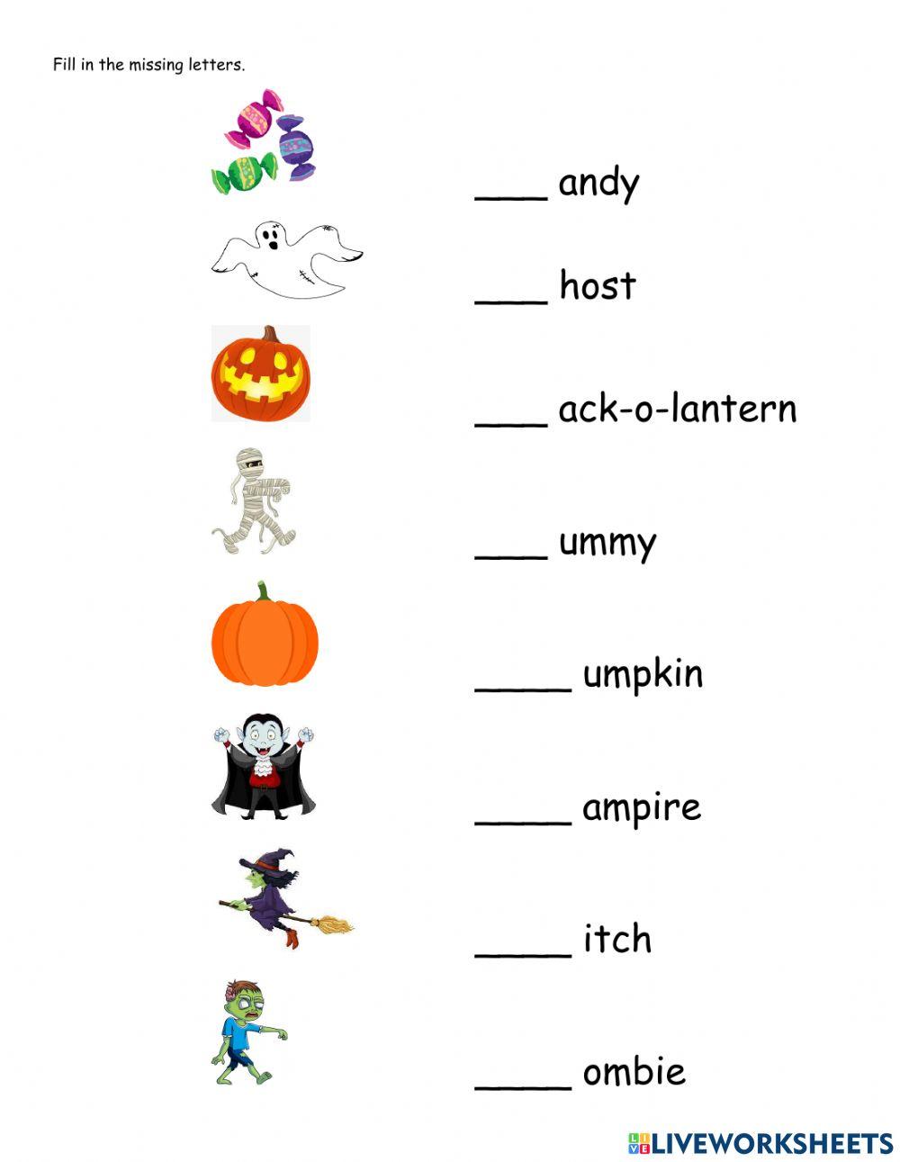 Halloween vocab activity | Live Worksheets