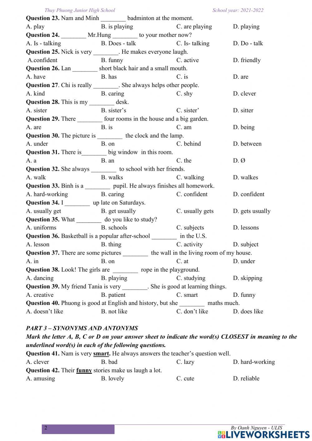 G6-Revision for test