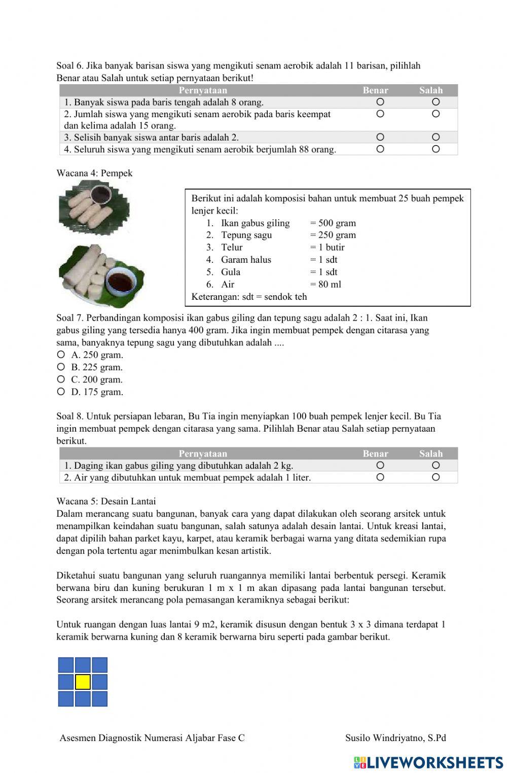 Asesmen Numerasi Aljabar