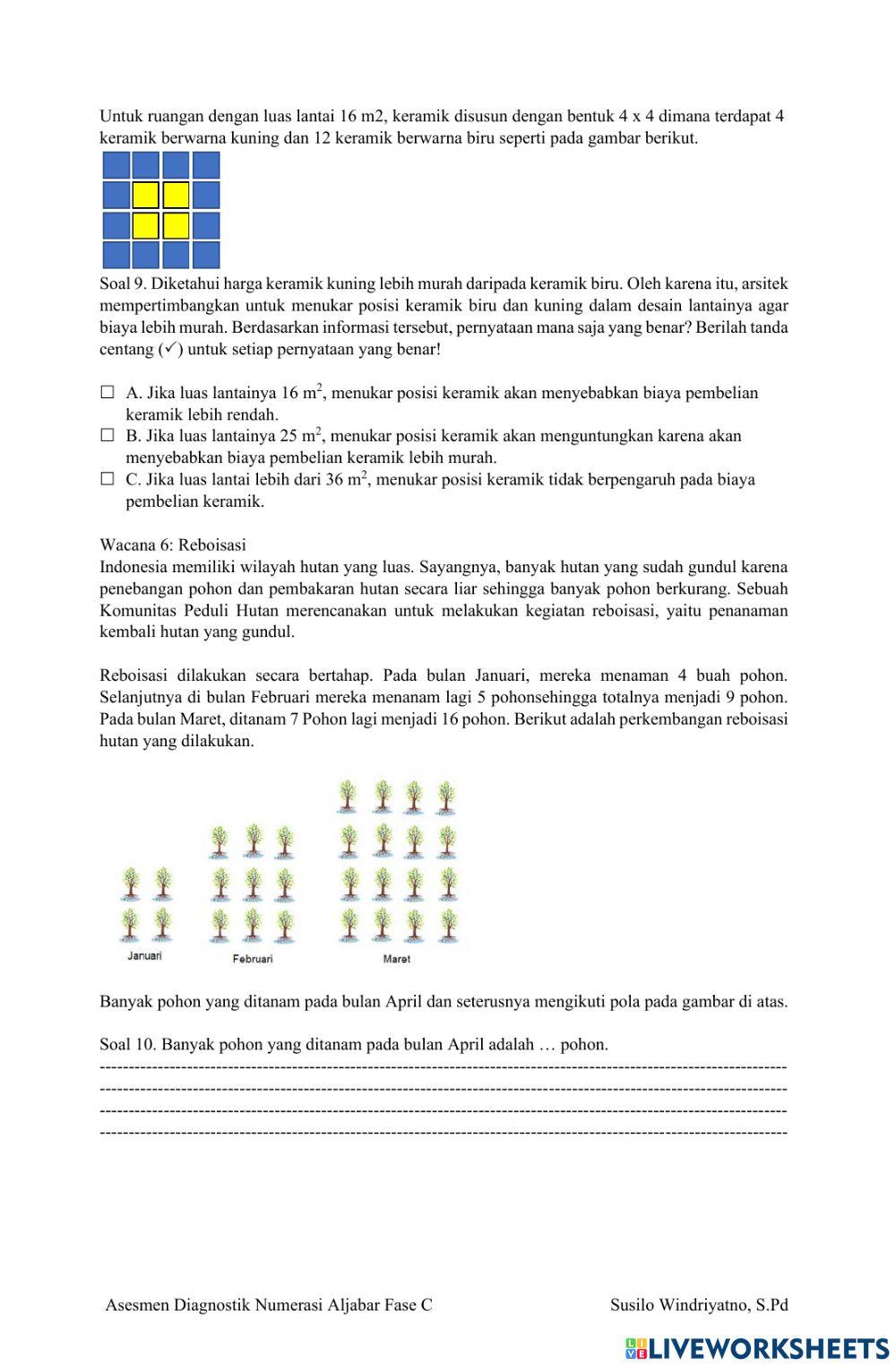 Asesmen Numerasi Aljabar