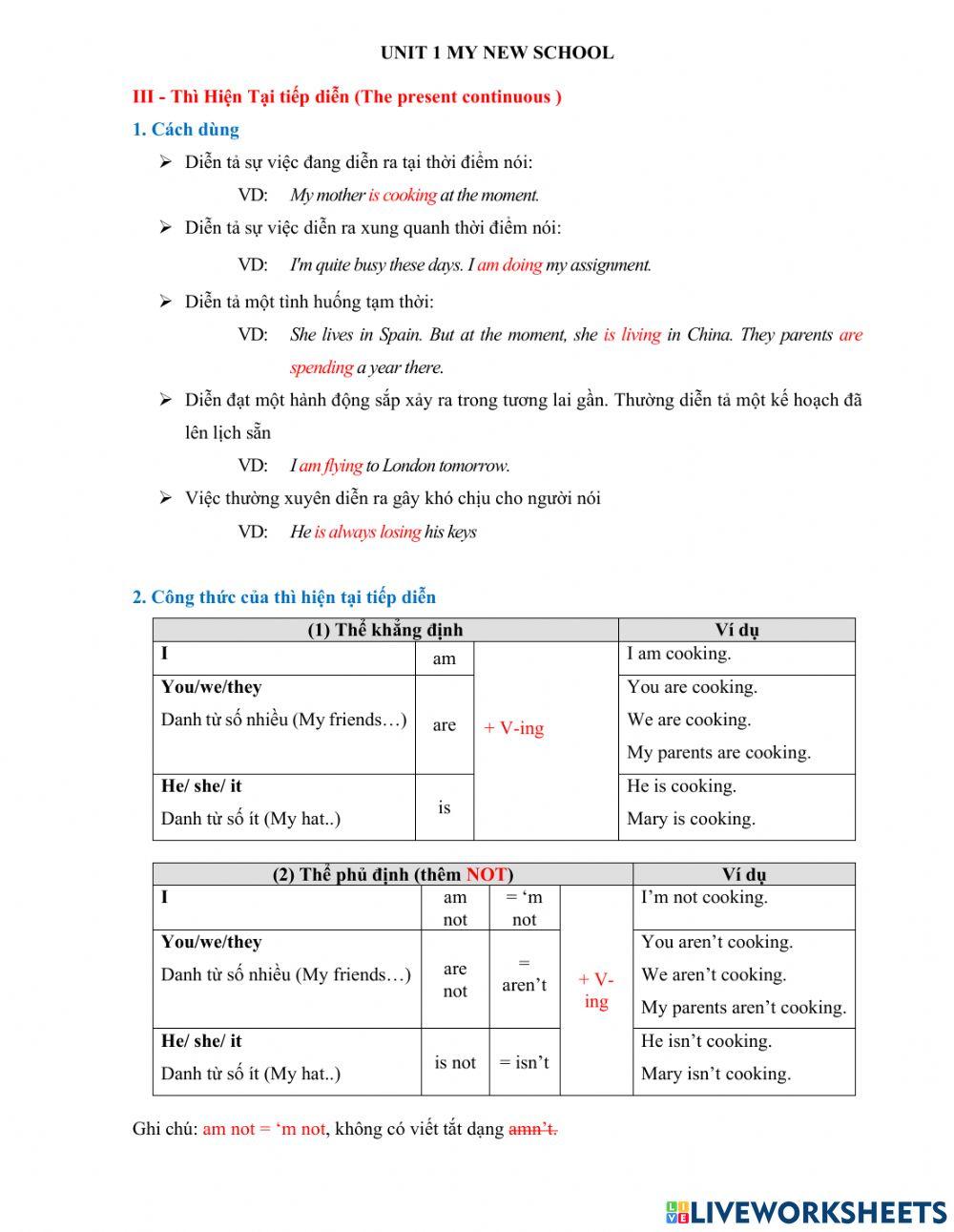 02 Grade 6 - Unit 1 - My new school - Hiện tại đơn - Have - Do - Play - Study