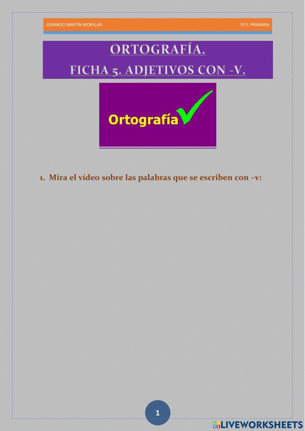 Taller de ortografía. Ficha 5.