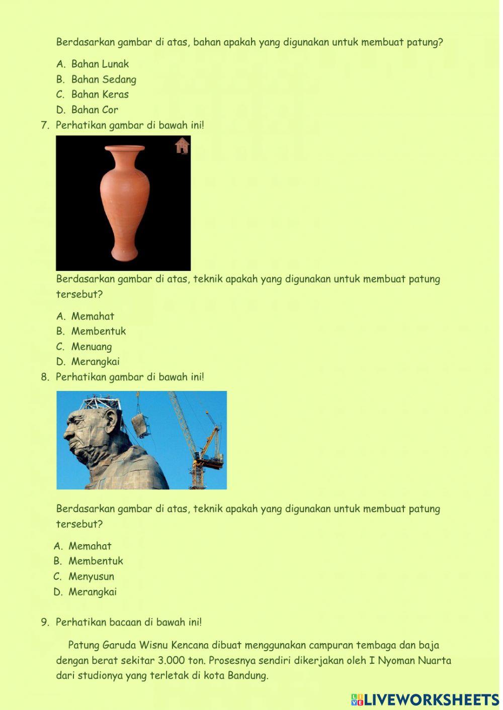 Post test seni patung