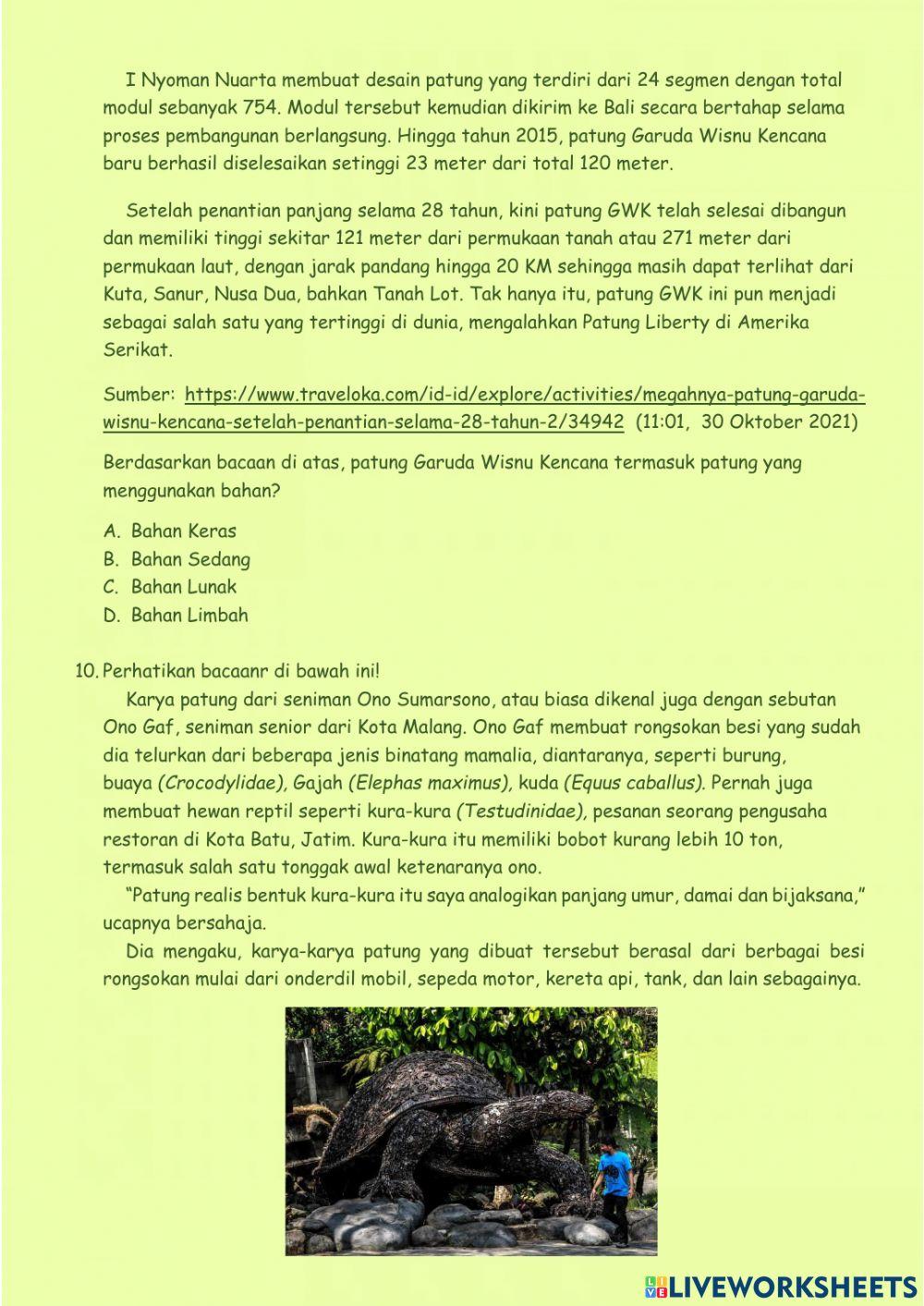 Post test seni patung