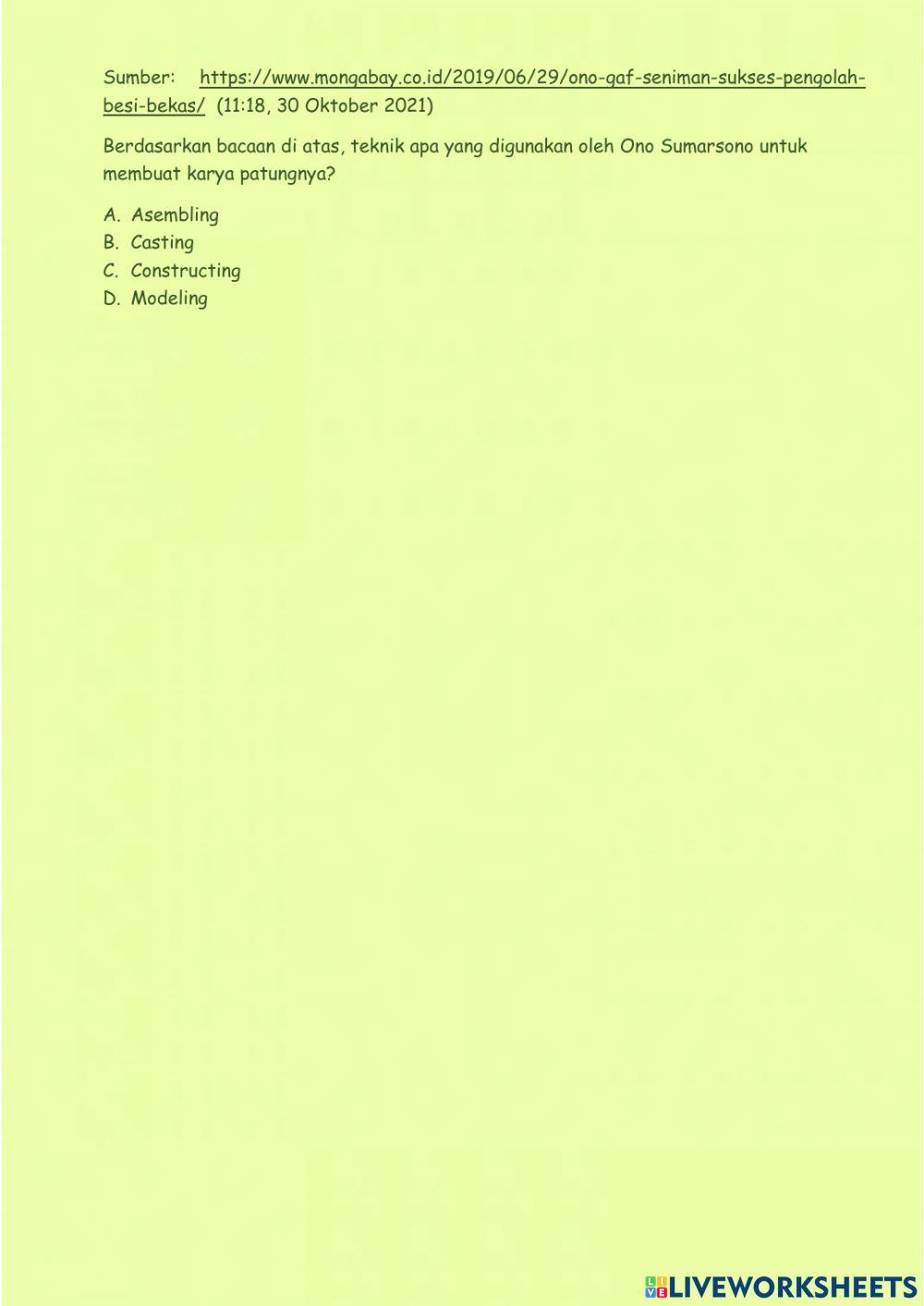 Post test seni patung