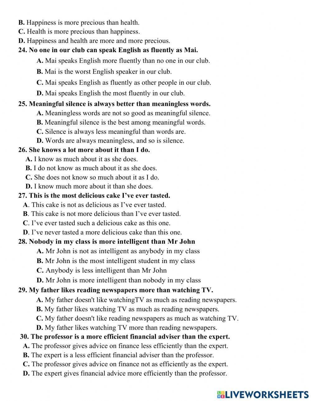 Revision for the 1st term test – no7 (grade 12)