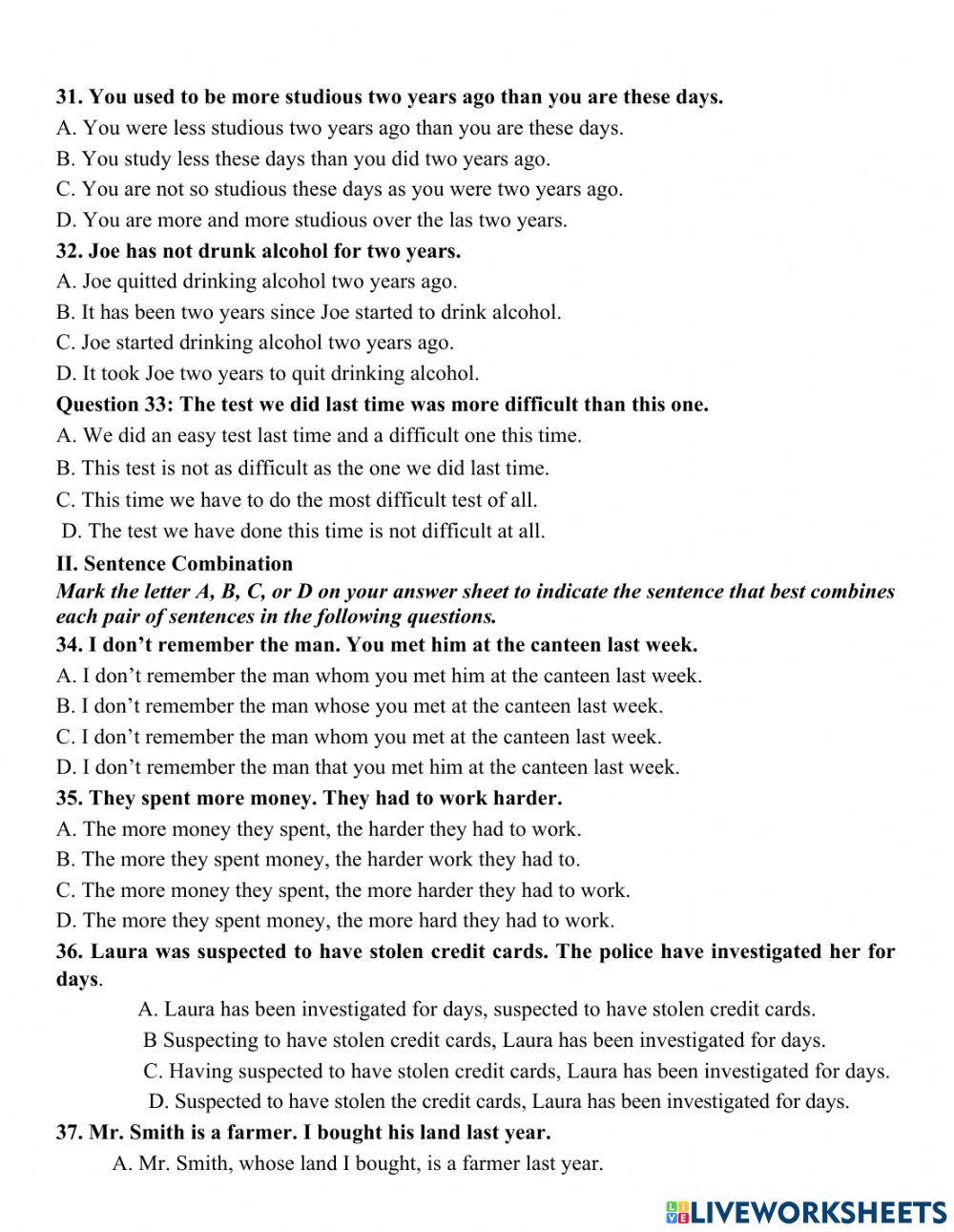 Revision for the 1st term test – no7 (grade 12)