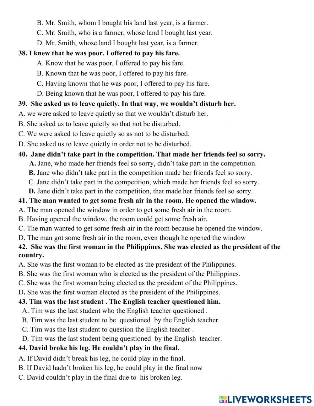 Revision for the 1st term test – no7 (grade 12)