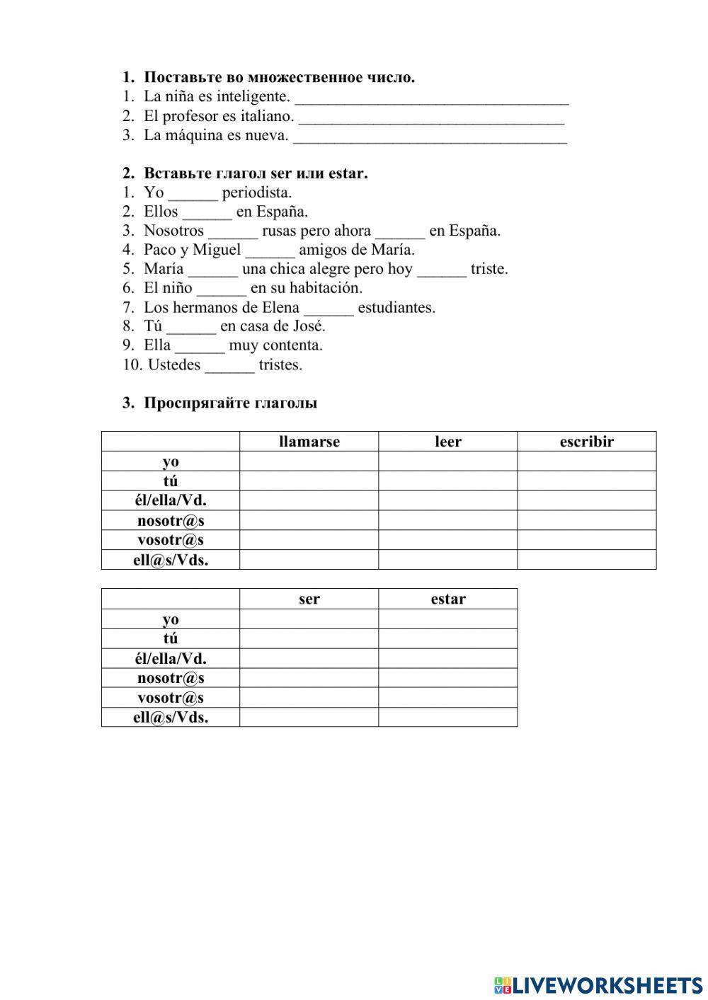 Spanish grammar for beginners