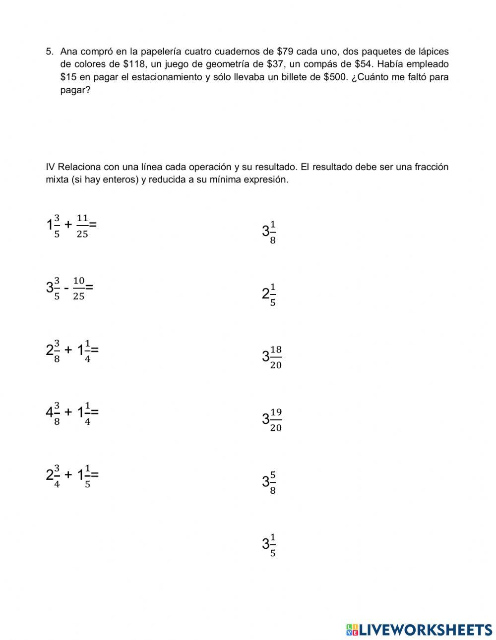 Primer Examen Trimestral de matemáticas