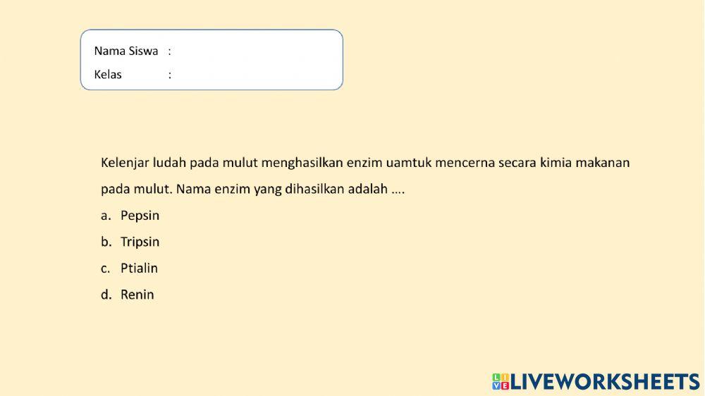 Latihan mengisi liveworksheets
