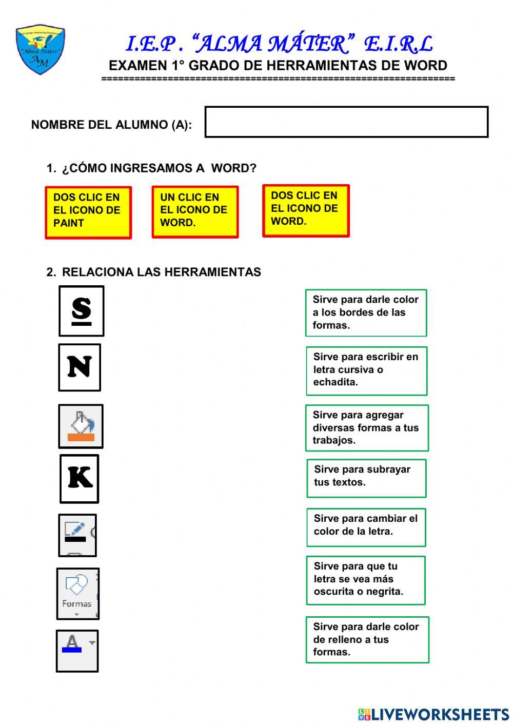 Herramientas de word