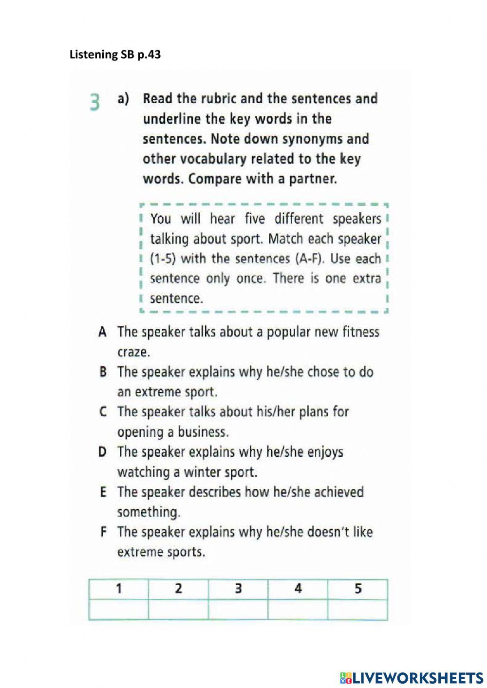 Starlight 9 p.43 Listening